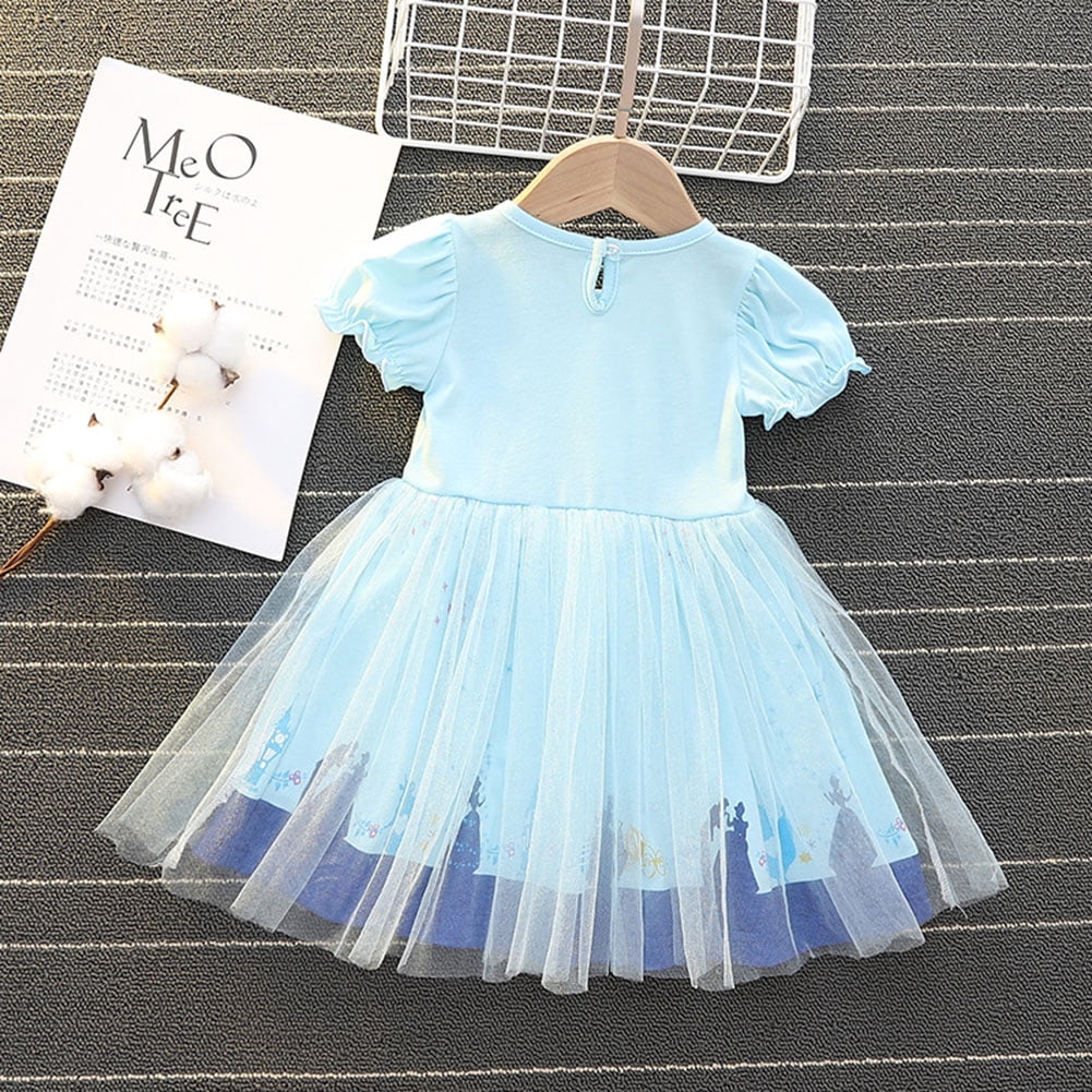 WIBACKER 1-6T Toddler Kid Baby Girls Fancy Party Puff Sleeve Princess Dress Cosplay Costume Dress Up