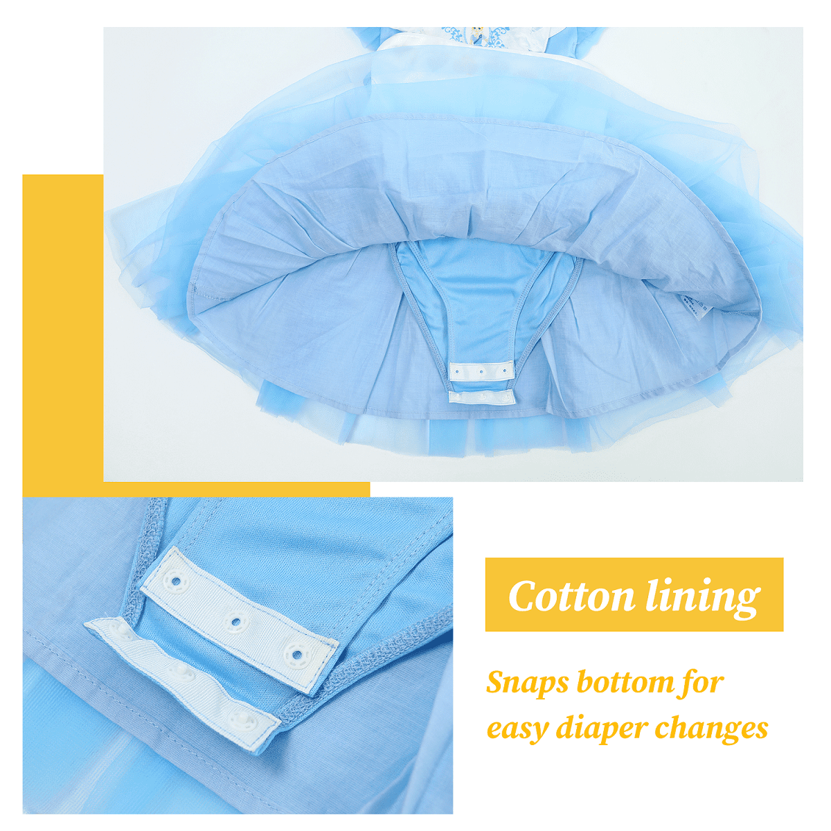 IKALI Baby Girls Princess Costume Dress up Clothes, Toddler Tutu Blue Outfit for Birthday Party 6M-4T