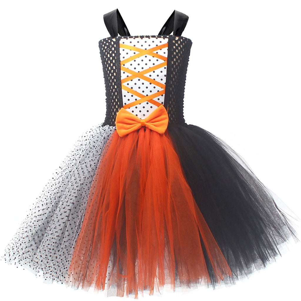 Girl Witch Tutu Dresses Cape Witch Outfit Set Halloween Dress up Party Girls Size 2-12 Years