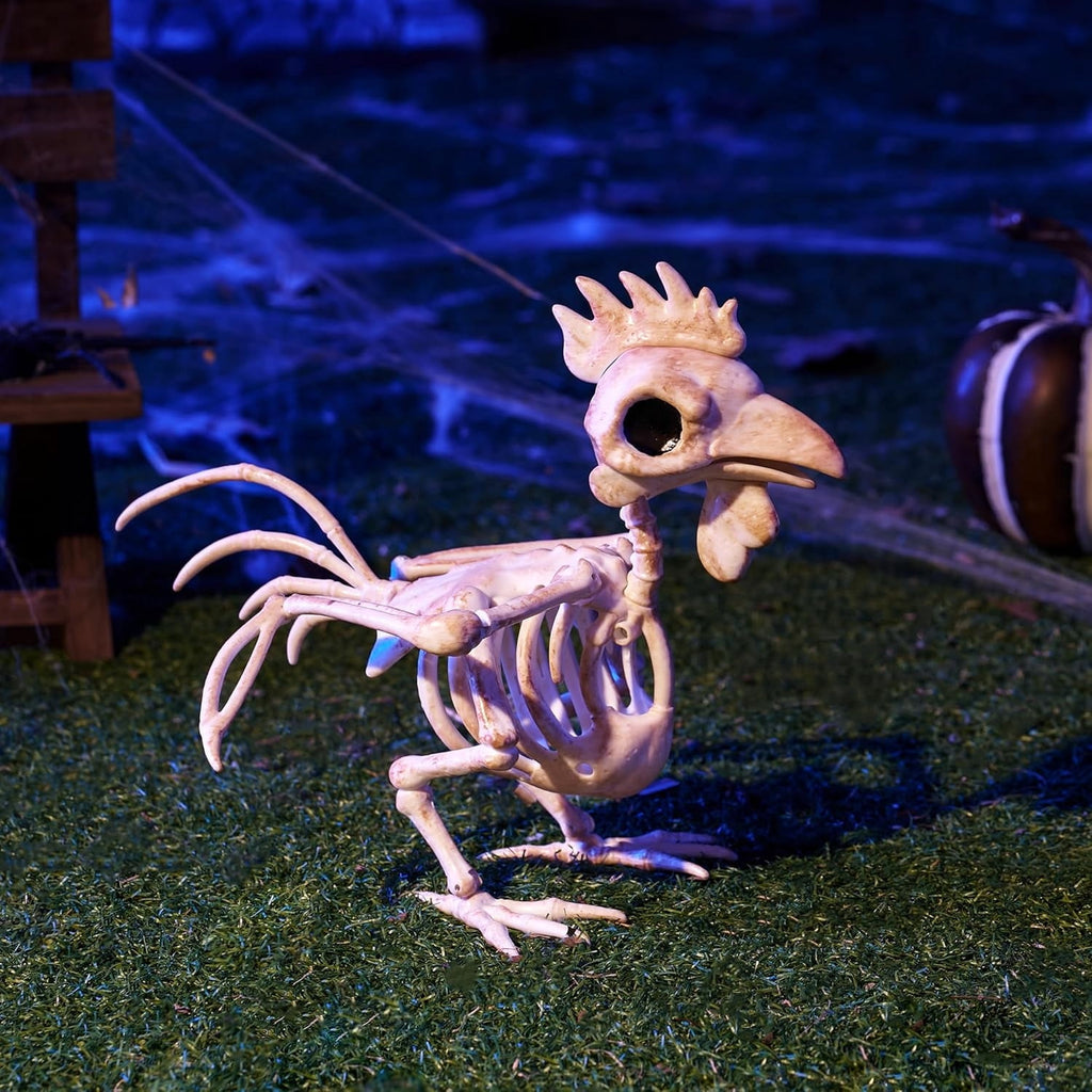 Joyfy 2 Pcs Duck Skeleton Halloween Decoration,4.5 Inch Posable Plastic Animals Halloween Skeleton for Indoor Outdoor Halloween Decorations,Haunted House Party Props