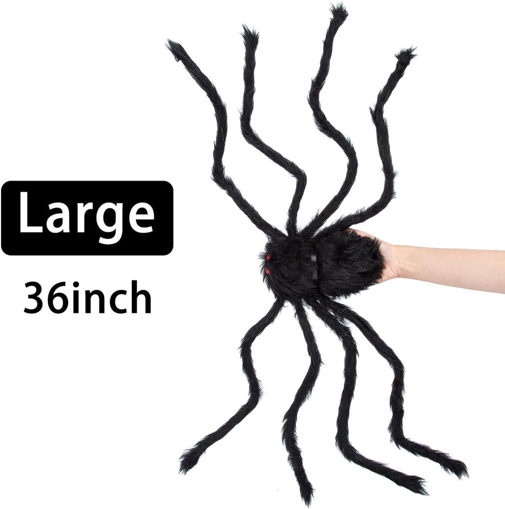 Scidweet Halloween Spider Decorations, 7 Pack Scary Spider Props Cobwebs Halloween Outdoor Indoor Party Yard Decor