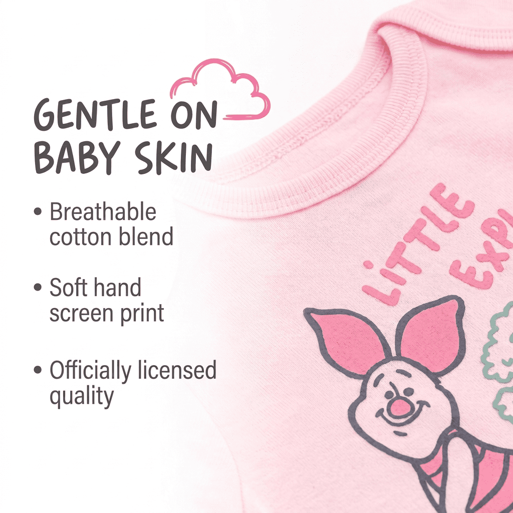 Disney Winnie the Pooh Baby Boy or Girl 2-Piece Cosplay Bodysuit and Hat Set Light Blue Eeyore