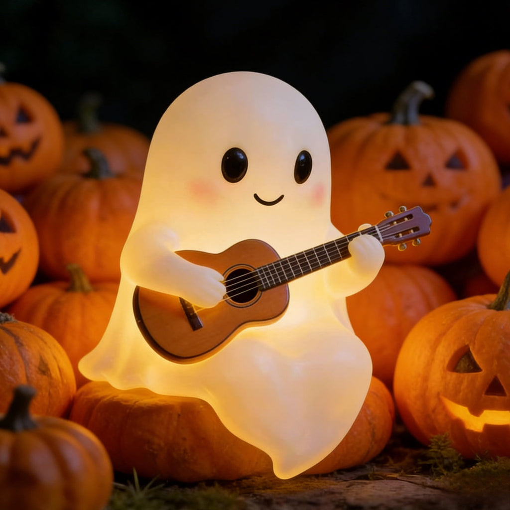 YZEGDCH Halloween 3D Ghost Campfire Flickering Night Light 2 Funny Roasting Marshmallows at Campfire LED Electric Faux Flameless Campfire Nightlight Funny Halloween Decor