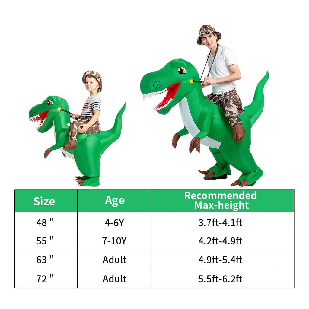 GOOSH 48 inch Inflatable Dinosaur Costume for Kids, Kids Halloween Costume for Unisex Boys Girls, Funny Blow Up Costumes for Halloween Party Cosplay
