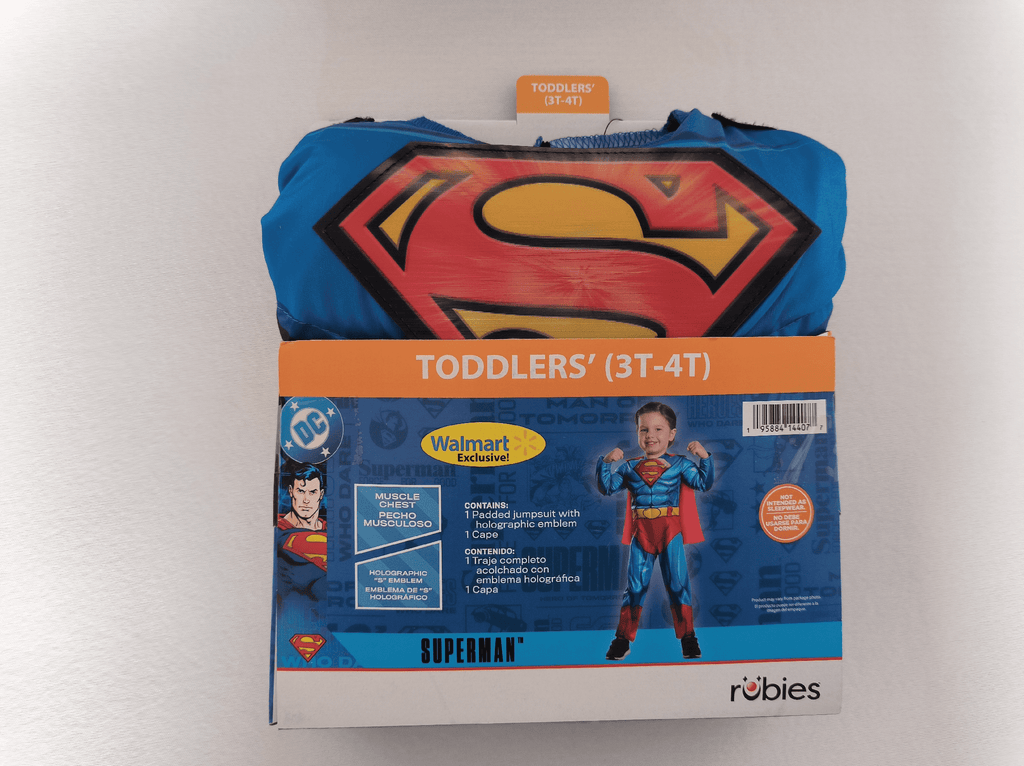 DC Superman Halloween Costume for Toddler, Size 2T, by Rubies