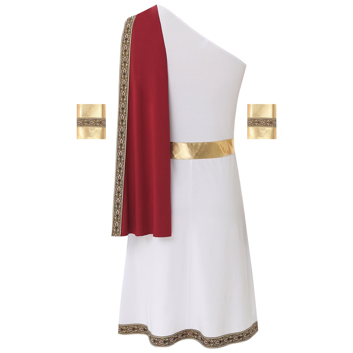 YiZYiF Mens Halloween Ancient Greek Cosplay Costume Roman Toga Caesar Party Fancy Dress Up Set Black S