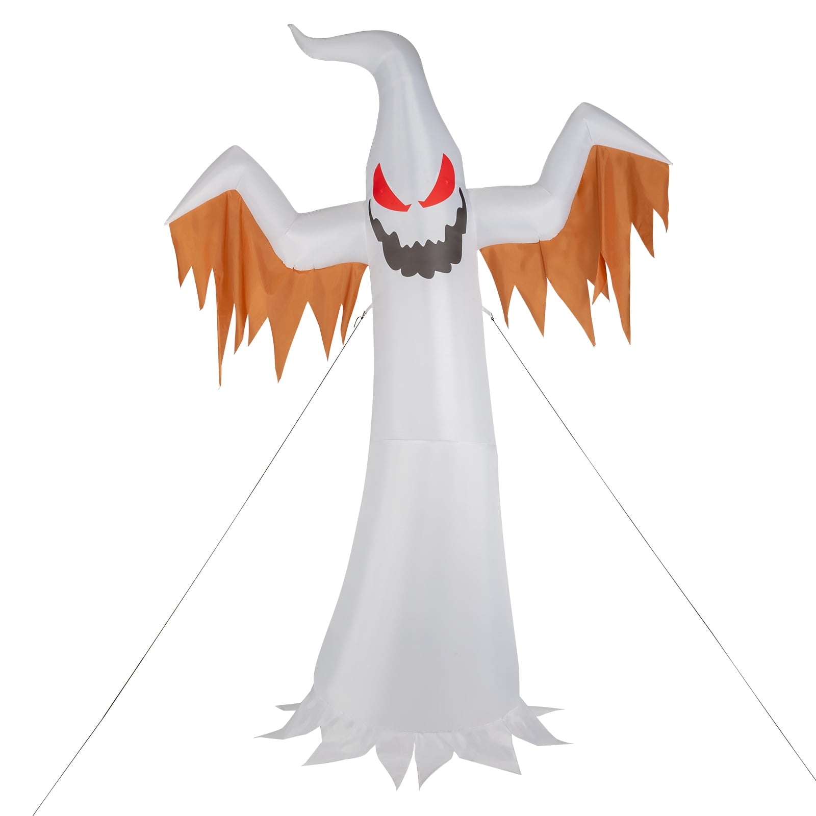 Ktaxon 12' Halloween Inflatables Outdoor Halloween Ghost Decoration with 4 LED Lights Blow up Ghost Flashing Flame