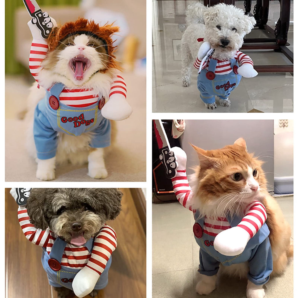 WILLED Halloween Deadly Dog Costume, Funny Pet Cosplay Christmas Outfit, Adjustable Party Dress Up Clothes for Small Medium Large Dogs