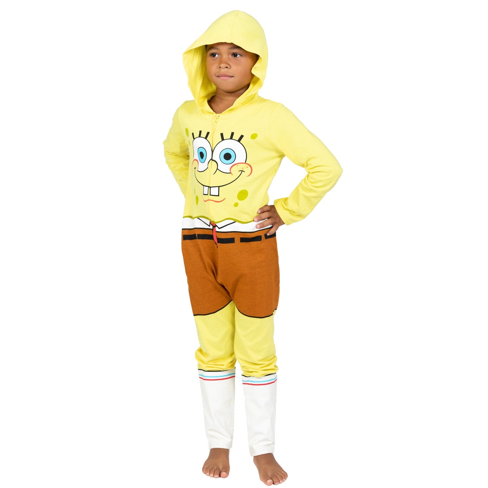 SpongeBob SquarePants Big Boys Zip Up Cosplay Costume Coverall Newborn to Big Kid