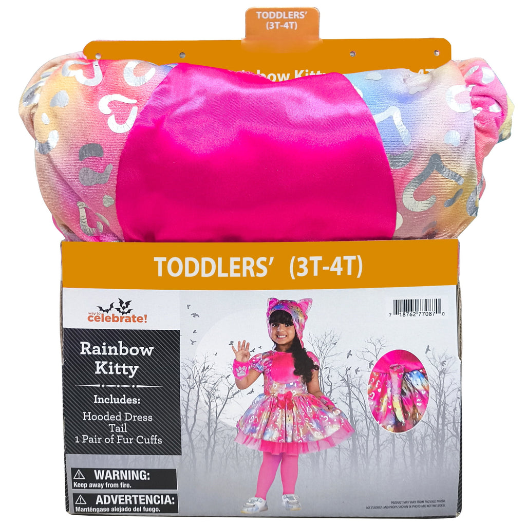 Rainbow Kitty Halloween Costume for Toddler, Size 2T, by Way to Celebrate