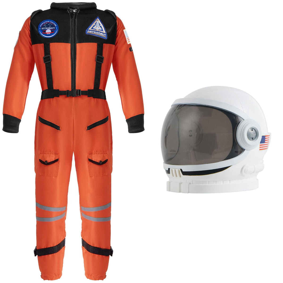 Joyfy Astronaut Costume with Helmet for Kids Toddler Boys Halloween Dress Up Party and Roly Play Cosplay 3-14 Years