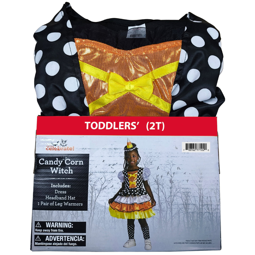 Candy Corn Witch Halloween Costume for Toddler, Size 2T, by Way to Celebrate