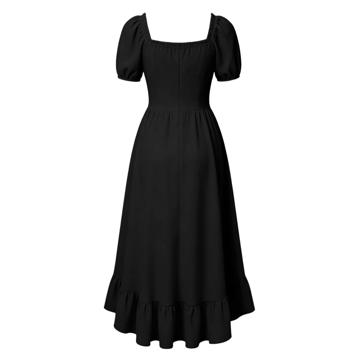 Gothic Dresses for Women Medieval Renaissance Halloween Costume Lace Up Corset High Low Ruffle Hem Square Neck Vintage Gown