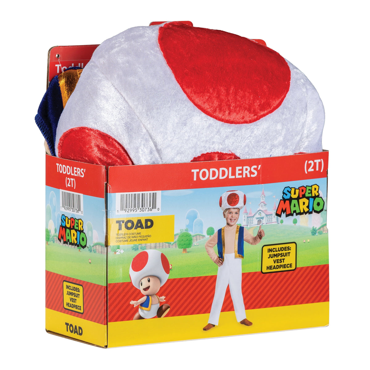Nintendo Super Mario Bros. Toad Halloween Costume for Children, Toddlers Size 3T-4T, by Disguise