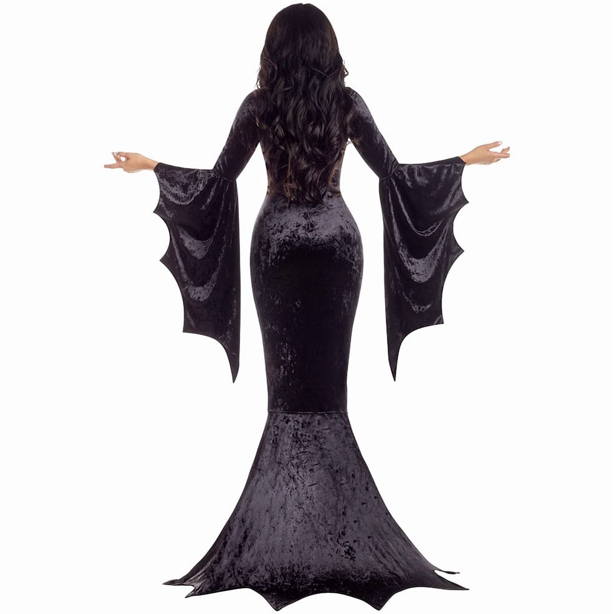 Witch Cosplay, Witch Costume, Witch Outfit, Witch Roleplay, Witch Cos, Vampire Womens Halloween Costumes Long Sleeves Mortician Costume Wrap Gothic Witch Dress Witchy Dress, Deep Red S