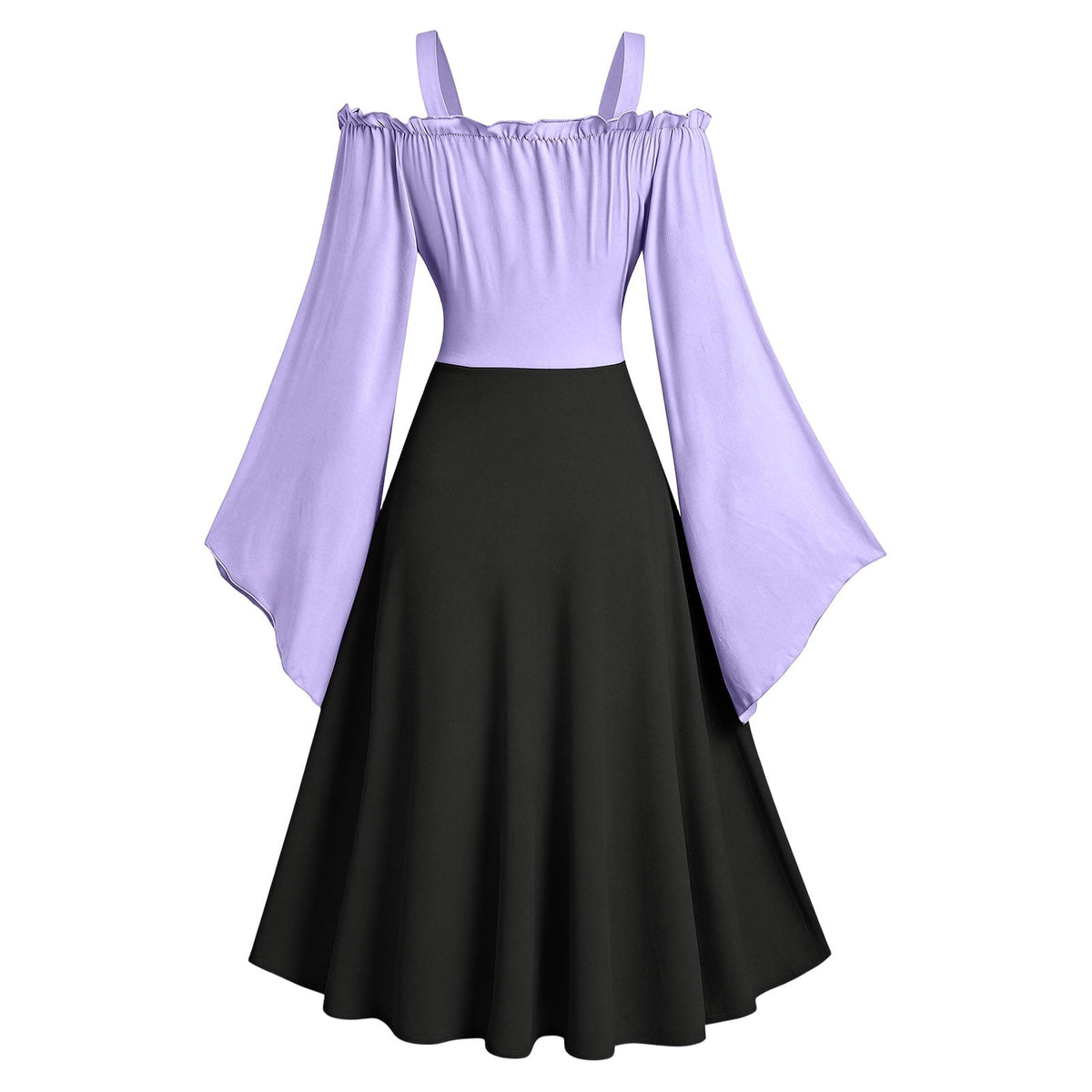 Gothic Dresses for Women Medieval Renaissance Halloween Costume Lace Up Corset High Low Ruffle Hem Square Neck Vintage Gown