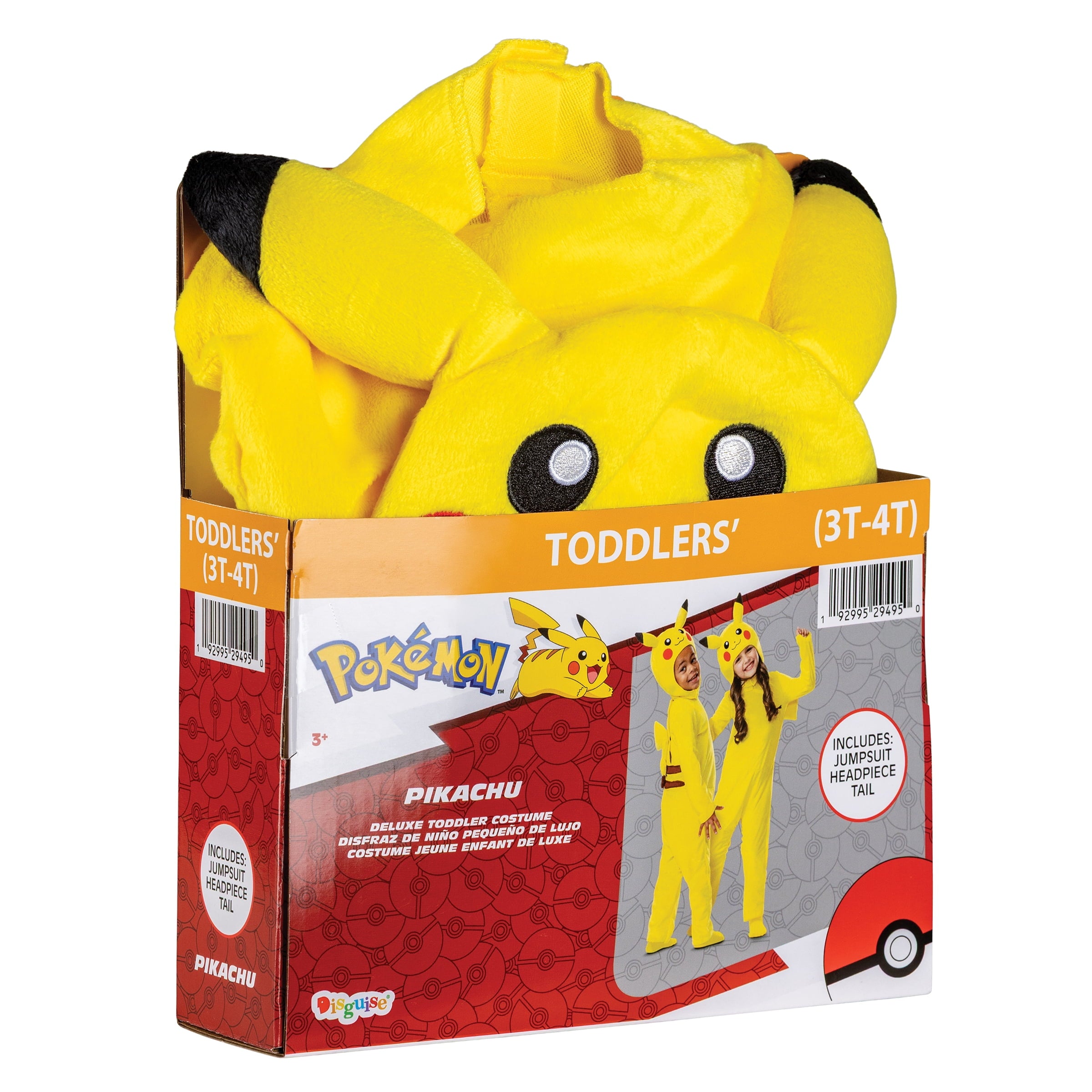 Pokemon Pikachu Halloween Costume for Children, Toddlers Size 3T-4T, by Disguise