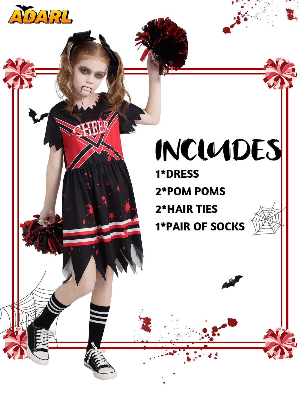 Little Girls Holiday Outfits Short Sleeve Tutu Skirt + Leggings + Arm Sleeves Set, Size 4-8 Years