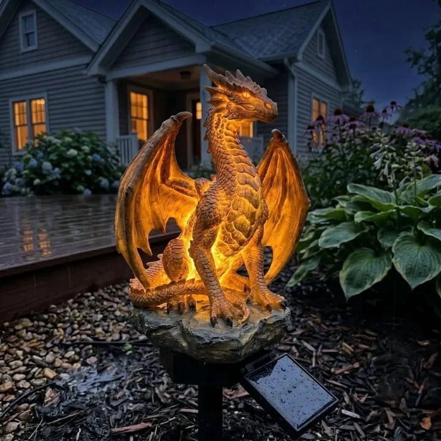Clearance! Highland Cow Solar Garden Light, 18in Garden Statue with LED Glow, Waterproof Outdoor Yard Decor Stake, Resin Lawn Pathway Light for Backyard Patio Porch Halloween Gift