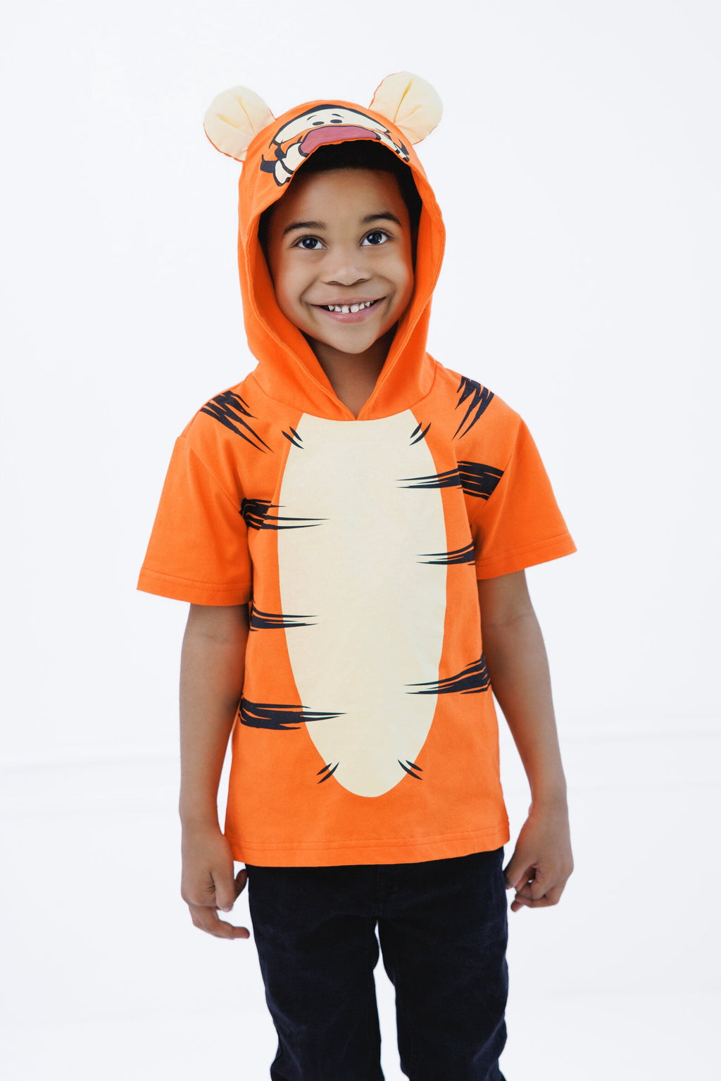 Disney Winnie the Pooh Little Boys' Cosplay Short Sleeve Hooded T-Shirt Eeyore Blue Grey