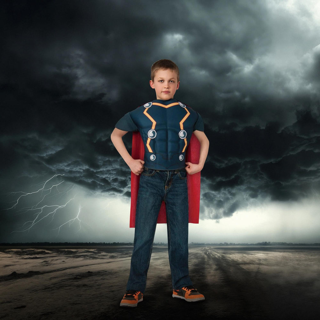 Rubie's Marvel Super Hero Thor Top Halloween Fancy-Dress Costume for Child, with Cape Big Boys One Size
