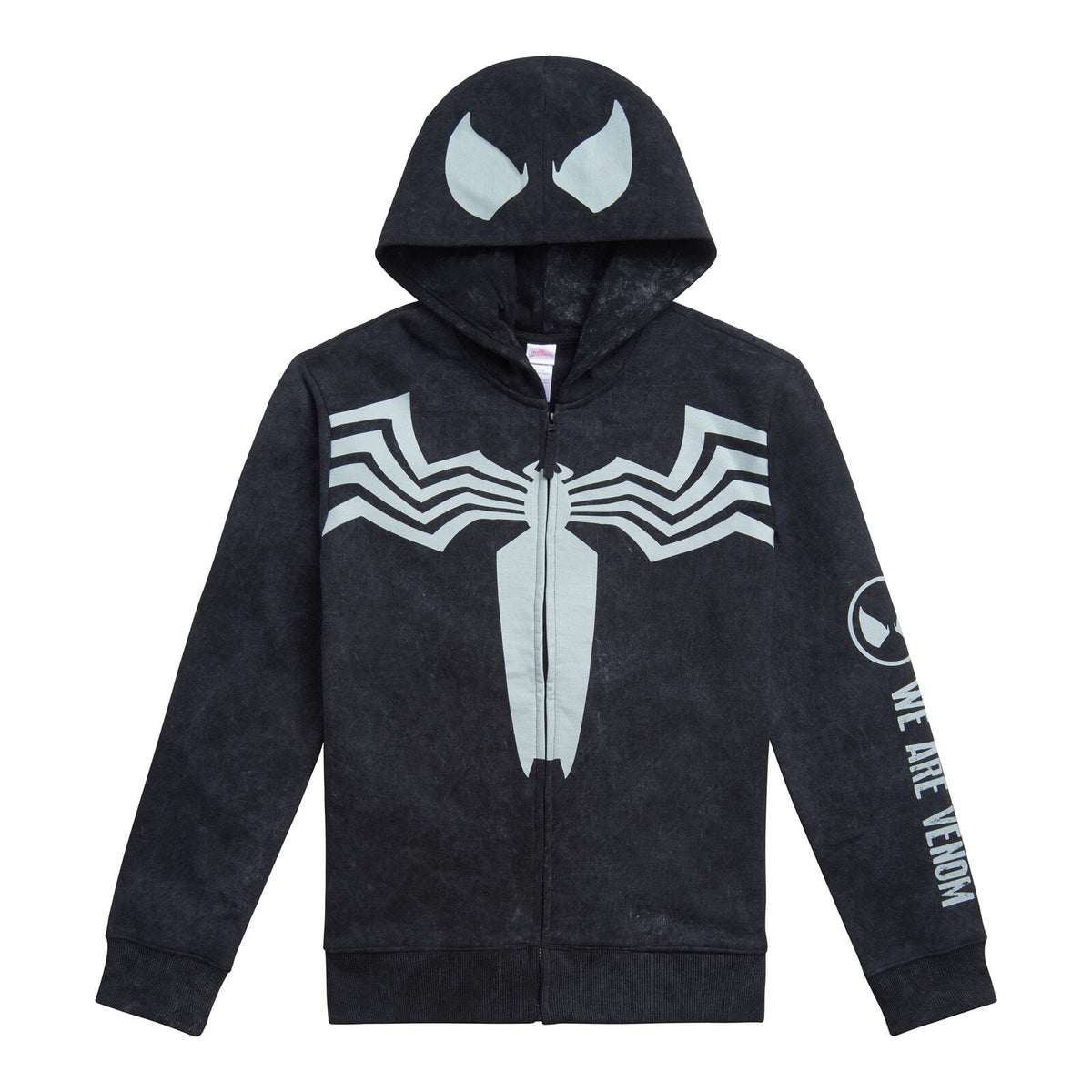 Marvel Spider-Man Adult Men or Women Cosplay Fleece Zip-Up Hoodie Miles Morales Charcoal
