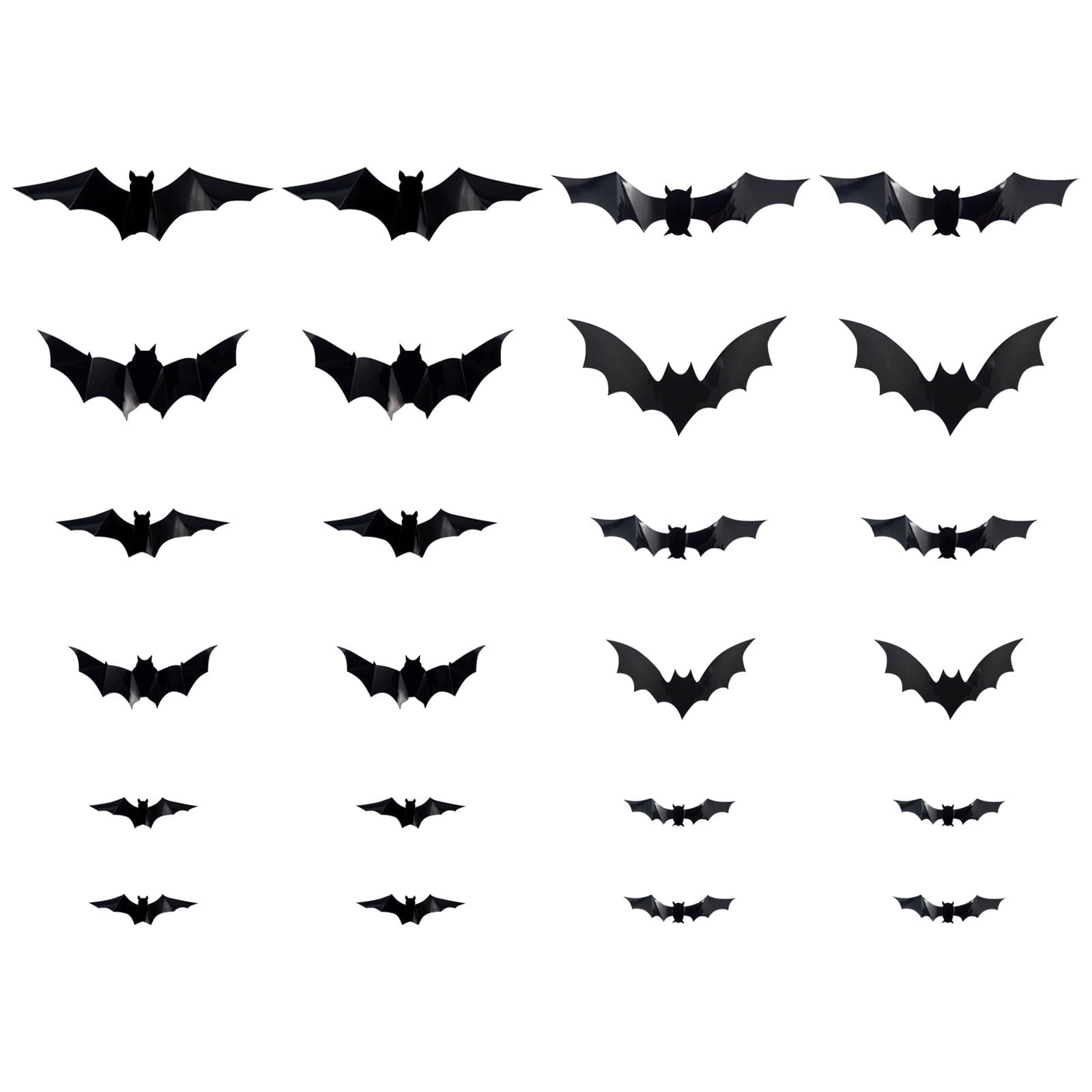 CQHVKQ 60 PCS Halloween Bats Decorations, Realistic 3D LED Bats Wall Stickers Decor, Assorted Size Removable Lighted PVC Bats DIY Wall Sticker for Halloween Party, Bedroom, Home, Indoor and Outdoor