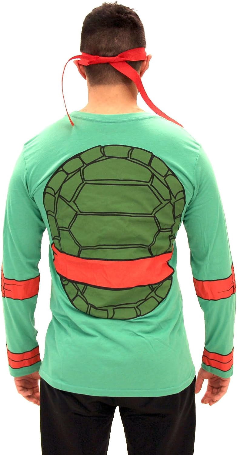 Teenage Mutant Ninja Turtles Long Sleeve Costume Green T-Shirt & Eye Mask