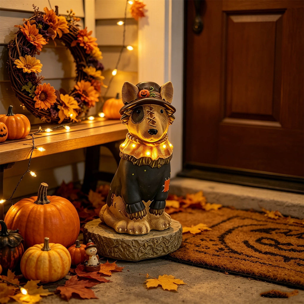 Clearance! Christmas Golden Retriever Statue with LED Lights, Cute Dog Holding Puppy Figurine, Christmas Decoration Indoor Outdoor, Gift for Kiddo Adults