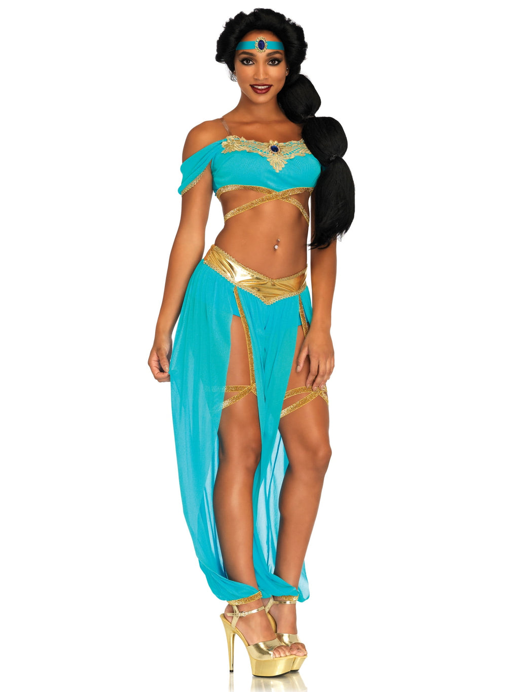 Leg Avenue Jasmine Oasis Princess Halloween Costume, Blue, Small
