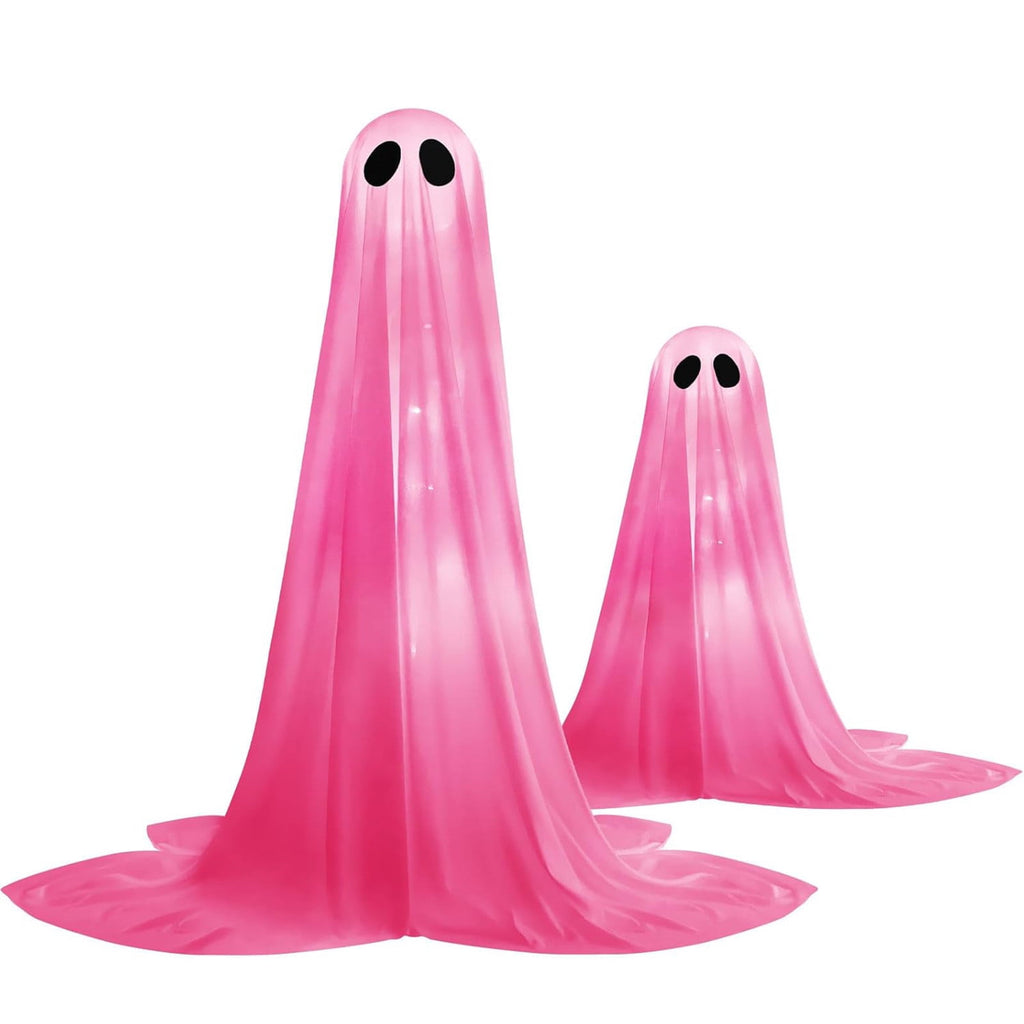 Inflatable Ghost Halloween Decor - Adorable LED Light-Up Ghosts for Outdoor Halloween Parties, Perfect for Front Yard Displays, Porch Decoration, and Holiday Styling