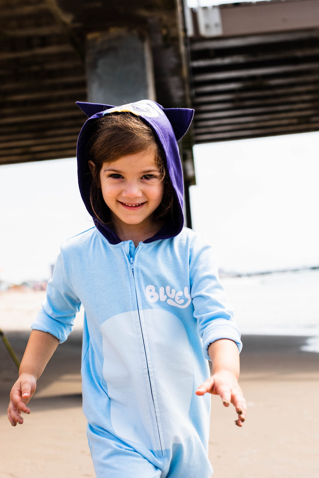Bluey Little Kids' Boy or Girl Cosplay Hooded Coverall Bingo Orange