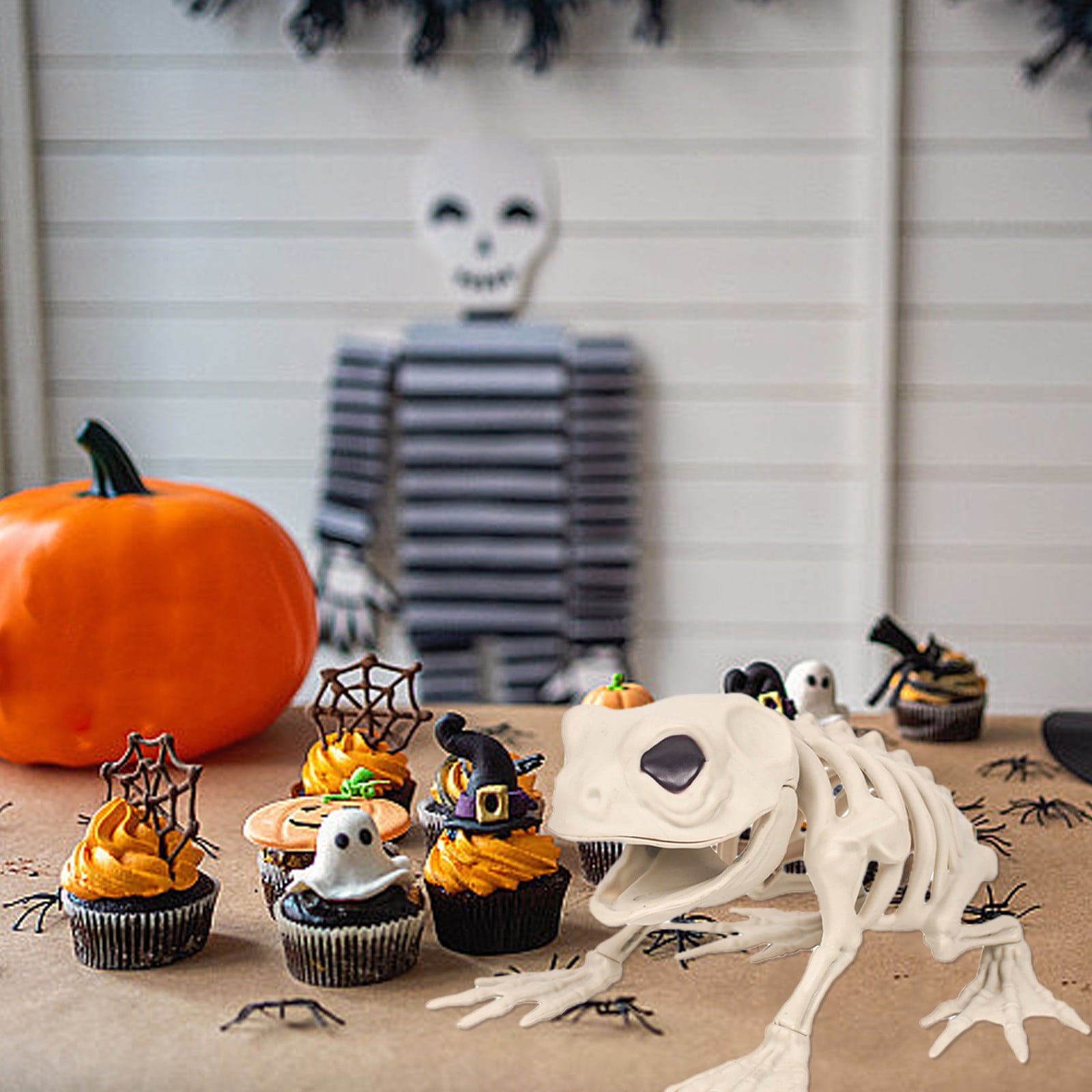 amlbb Halloween Decoration Halloween Skeleton Horror Decorations Simulation Animals Skeleton Ornaments Bar Decoration Frogs Skeleton on Clearance