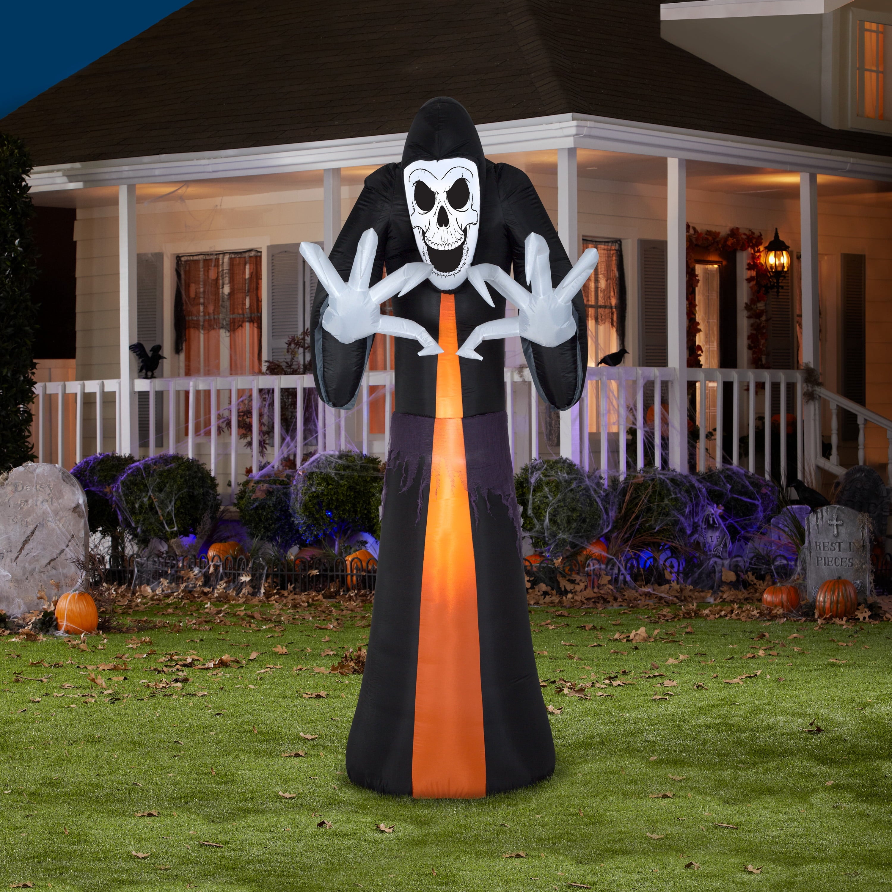 Airblown Skeleton Reaper with Big Hands Halloween Airblown Yard Inflatable, 9'