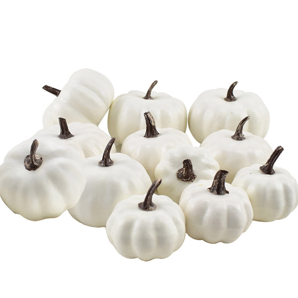 Xsylife 7Pcs Assorted Sizes Halloween Pumpkin Model Artificial Craft Fall Harvest Thanksgiving Decoration