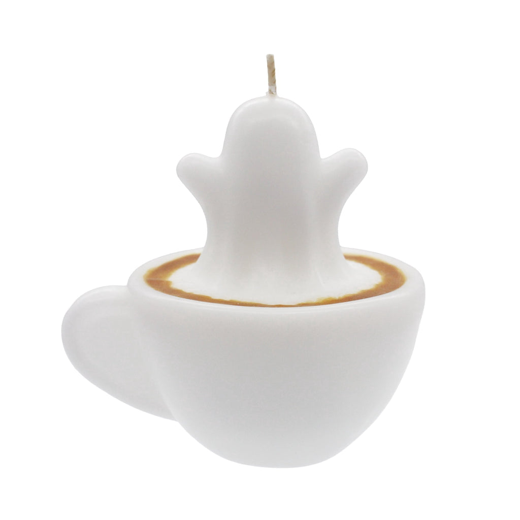 Ghost in Coffee Cup Candle, White, 4", Halloween by Way To Celebrate