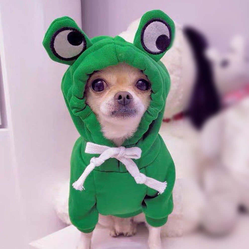 Winter Warm Plush Dog Hoodie, Heart‑Shaped Pet Cosplay Outfit for Small Dogs