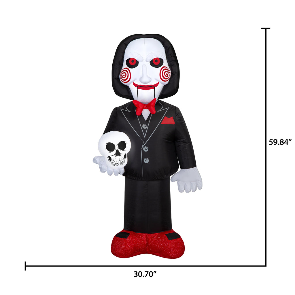 Airblown Halloween Yard Inflatable Light Billy from Saw with Holiday Skull Lionsgate, 5 ft