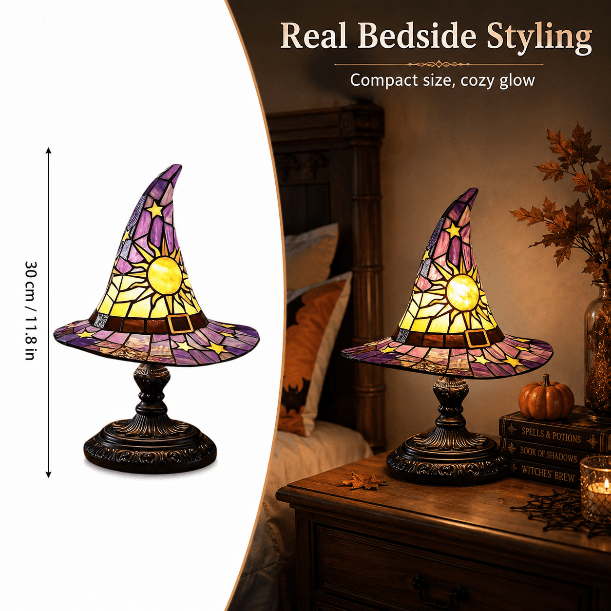 Diceymbol Halloween Decorations and Fall Decor, Halloween Venue Decoration Ghost Props LED Illuminated Ghost Decorations for Tabletop, Mantel, Shelf Indoor Outdoor 9.05 inch