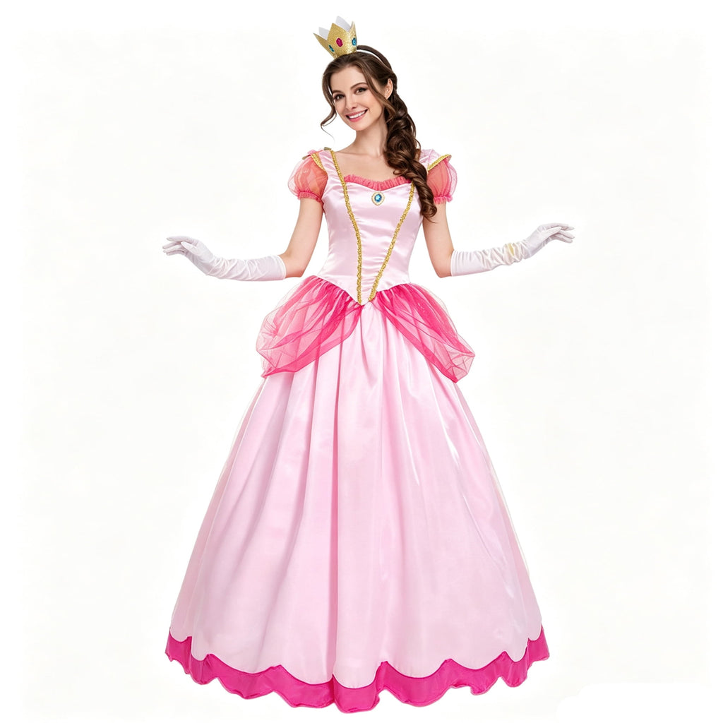 Adult Princess Peach Costume For Women Halloween Cosplay Dress