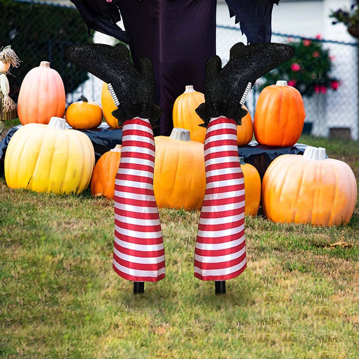 Halloween Decorations Outdoor Witch Legs Yard Stakes, 18.5" Witch Halloween Graveyard Lawn, Yard, Prop and Patio Decorations