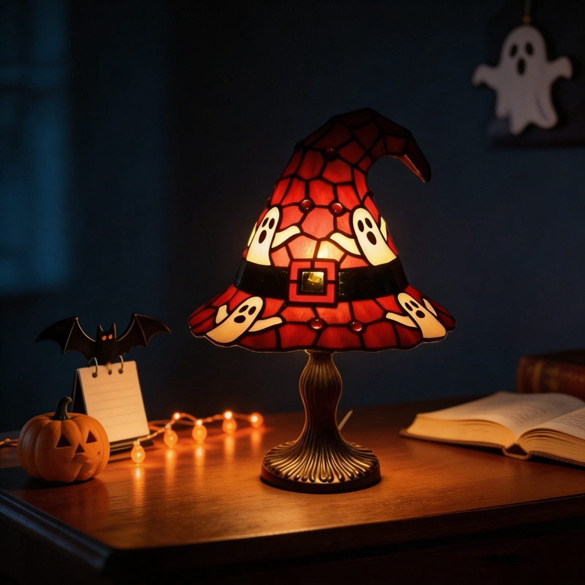 YZEGDCH Halloween 3D Ghost Campfire Flickering Night Light 2 Funny Roasting Marshmallows at Campfire LED Electric Faux Flameless Campfire Nightlight Funny Halloween Decor