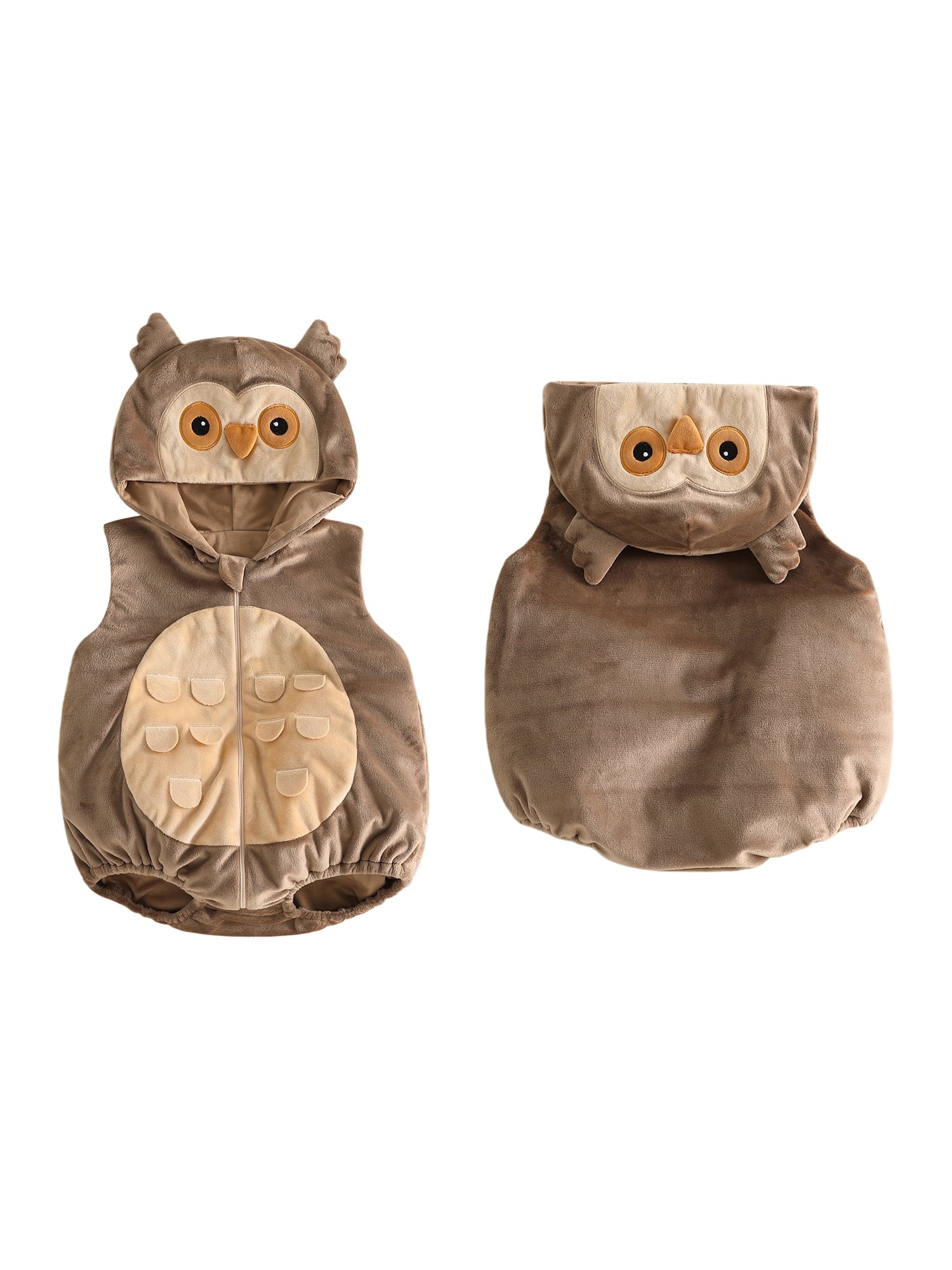 RUINIXCW Newborn Baby Boy Halloween Costume Kids Infant Animal Cosplay Outfit Toddler Fall Winter Clothes Warm Fleece Hooded Sleeveless Romper