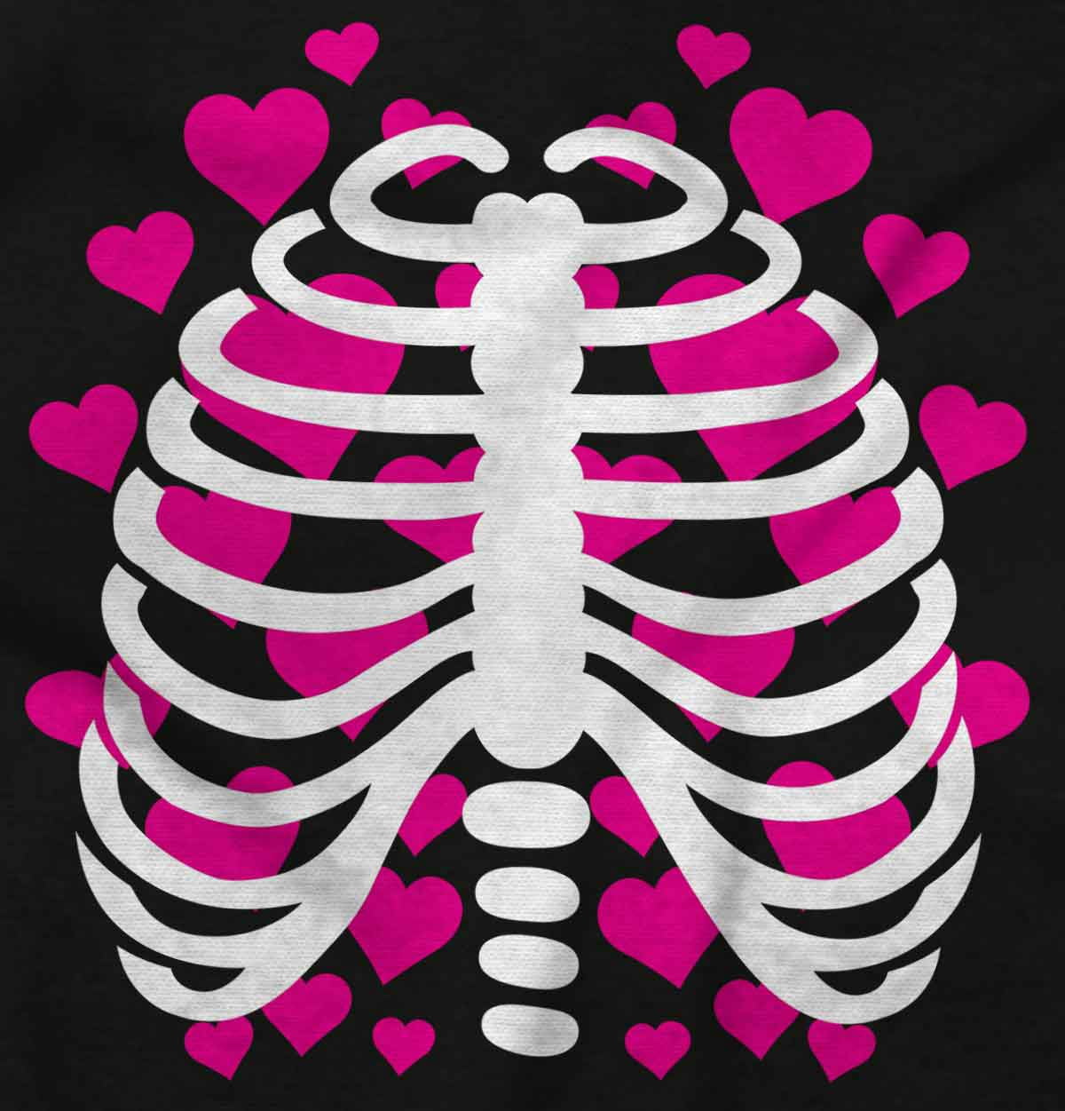 Halloween Skeleton Rib Cage Hearts Youth T Shirt Tee Girls Infant Toddler Brisco Brands 24M