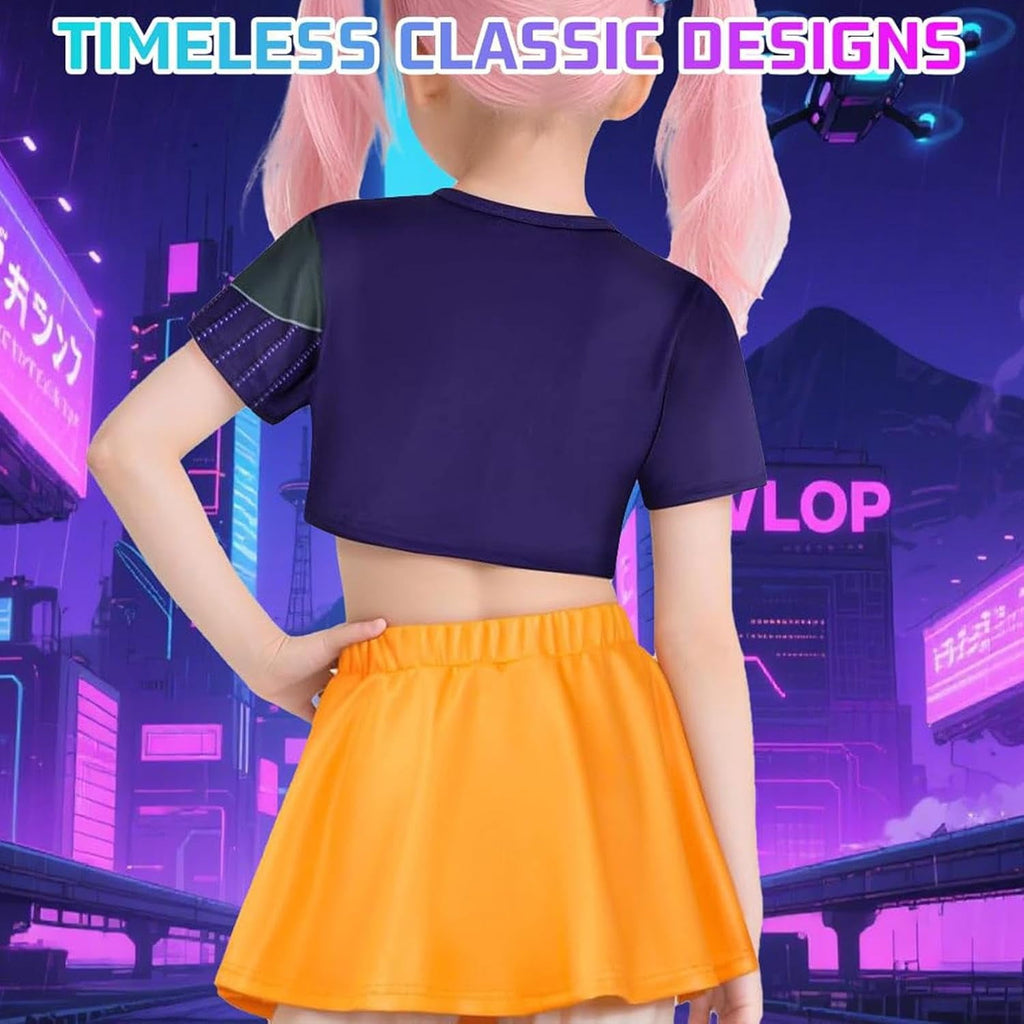 ZUITEH Halloween Anime Cosplay Miras Costumes,Popular Singer Idol Group T-Shirts Skirt Suit With Wig Full Set, Pop Star Dress Up Stage Outfits For School Party Carnival Festival Performance