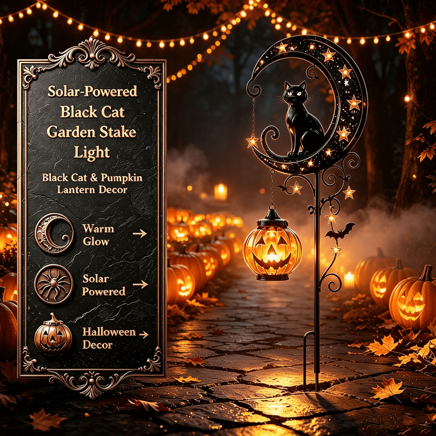 Clearance! Highland Cow Solar Garden Light, 18in Garden Statue with LED Glow, Waterproof Outdoor Yard Decor Stake, Resin Lawn Pathway Light for Backyard Patio Porch Halloween Gift