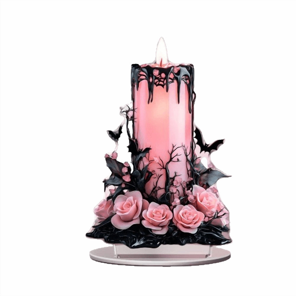 Mauxuk Halloween Black Witch Acrylic Decor - Gothic 2D Tabletop Centerpiece for Spooky Party, Haunting Mantel Decor, Gift for Horror Fans, 8-Inch Tall with Stand
