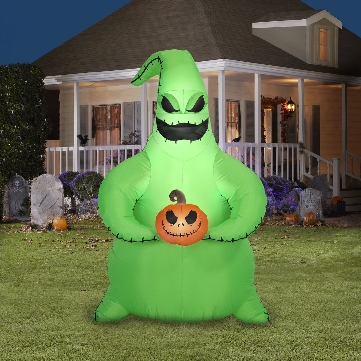 Halloween Airblown Yard Inflatables Oogie & Jack Pumpkin Head 39.37 in x 28.34 in x 59.84 in 3.10 lb