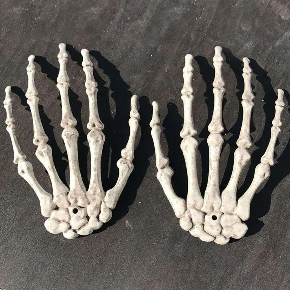 2Pcs Skeleton Hands Halloween Fake Human Hands Plastic Skeleton Hands Props for Halloween Zombie Party Decorations