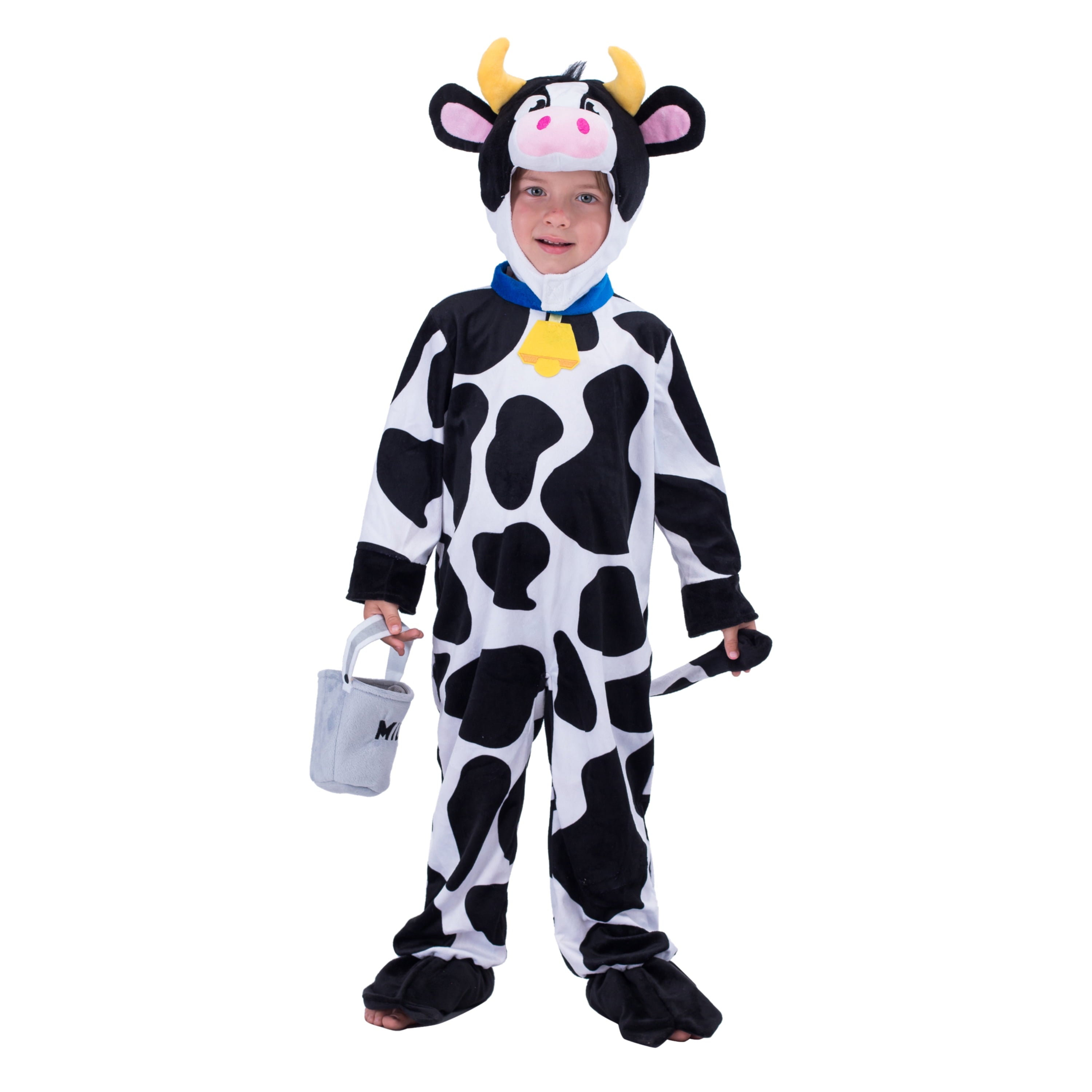 Joyfy Baby Cow Costume with Milking Bucket for Toddler, Kids Halloween Farm Party Dress up Role Playing Cosplay 0-5 Years